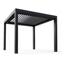 Aluminum Pergola Engineered for All-Weather Durability, Adjustable Louvers, Matte Black Powder Coat, Resort Style