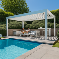 Aluminum Pergola Engineered for All-Weather Durability, Adjustable Louvers, Matte Black Powder Coat, Resort Style