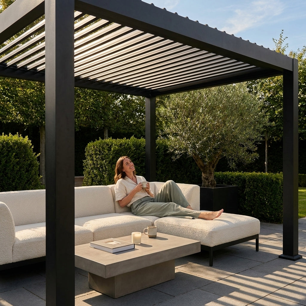 ArcadiaForge Louver Pro Pergola — Lifestyle